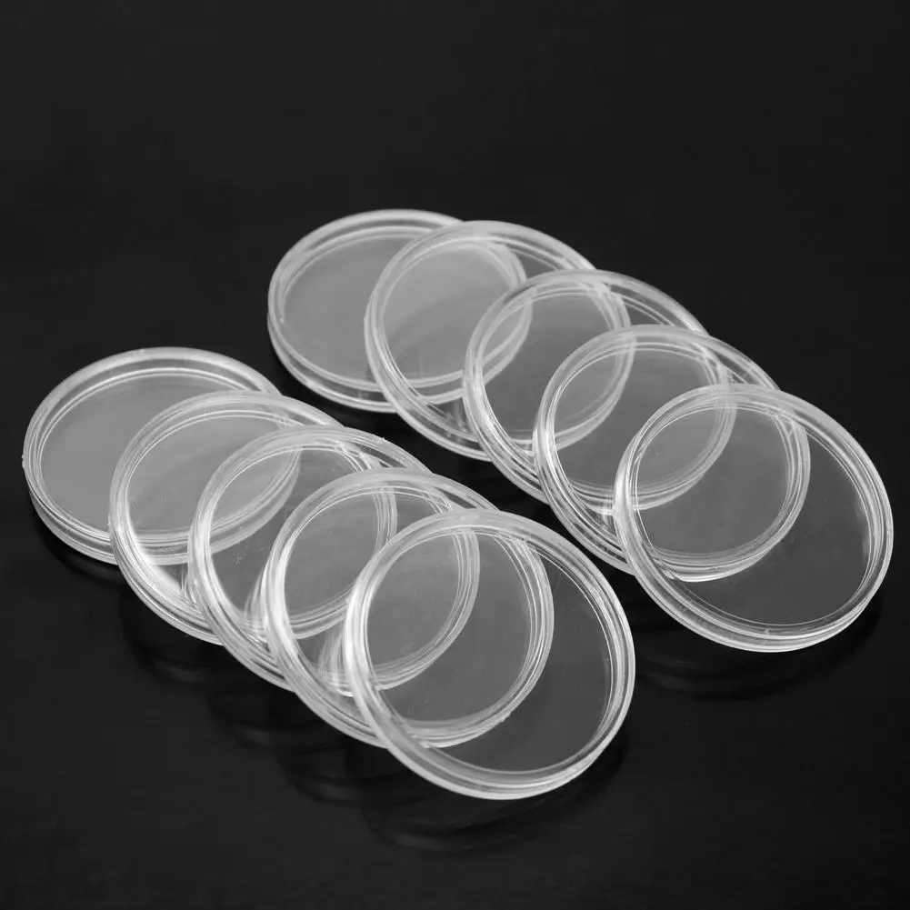 Новые капсулы для монет 10 шт. прозрачная пластиковая коробка денег прочные