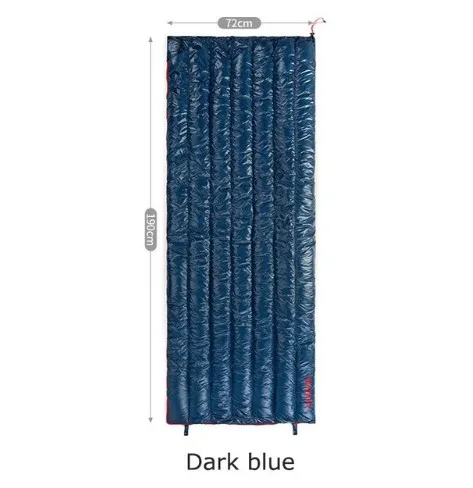 Dark Blue 190cm Naturehike для-5-0 холодная зима одиночный гусиный пух спальный мешок s ультра легкий спальный мешок теплый сплющенный конверт спальный мешок для 1 - Цвет: Dark Blue 190cm