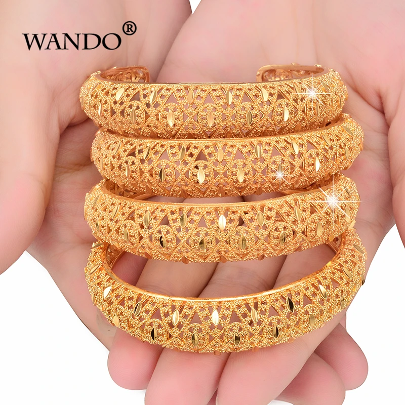 WANDO 4 шт. индийский Африка Эфиопия золотой цветочный браслет для женщин цвет Новый