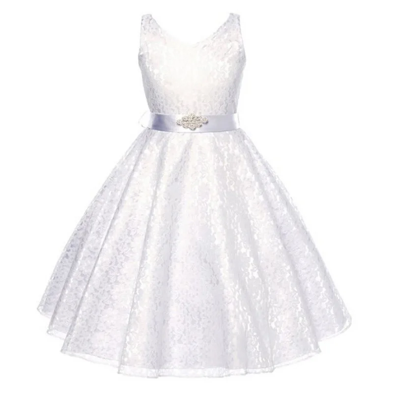 200292 white AiLe Rabbit/праздничная одежда для девочек; одежда для детей; летнее кружевное свадебное платье принцессы без рукавов для девочек-подростков; вечерние платья; K1 - Цвет: 200292 white