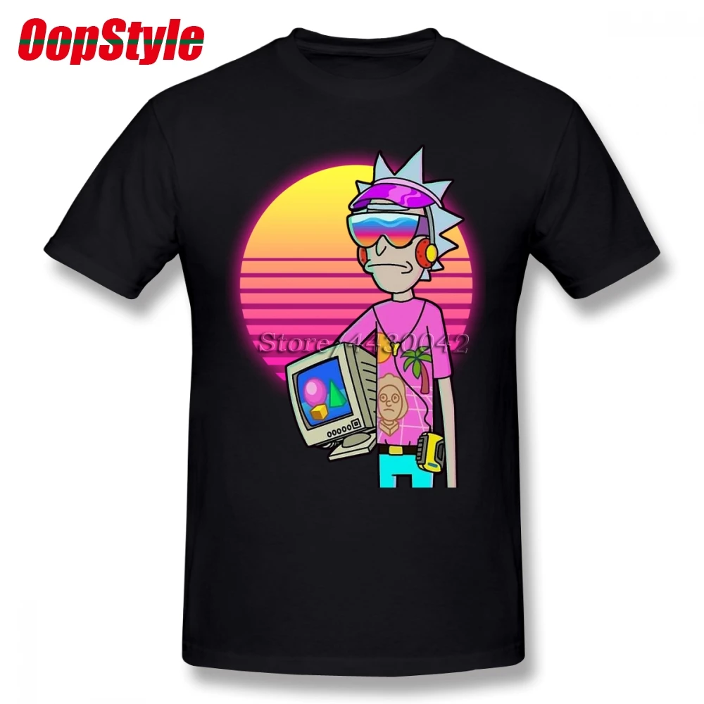 Мужская футболка с коротким рукавом Vaporwave Rick хлопковая Футболка большого размера