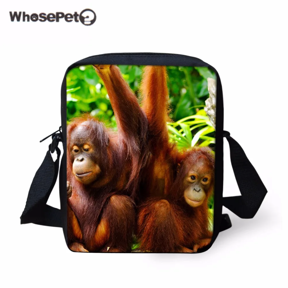 WHOSEPET Орангутанг Печать маленький Bolsas femininas кошелек через плечо дамская сумка для