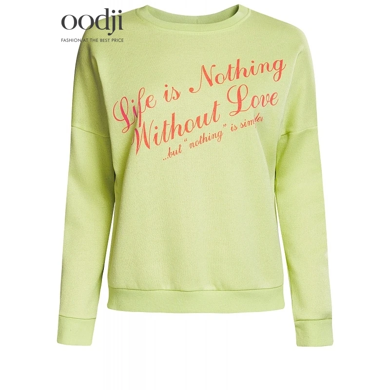 oodji 2017 Свитшот с вырезом лодочкой и принтом Бесплатная доставка по России 14808006/38333