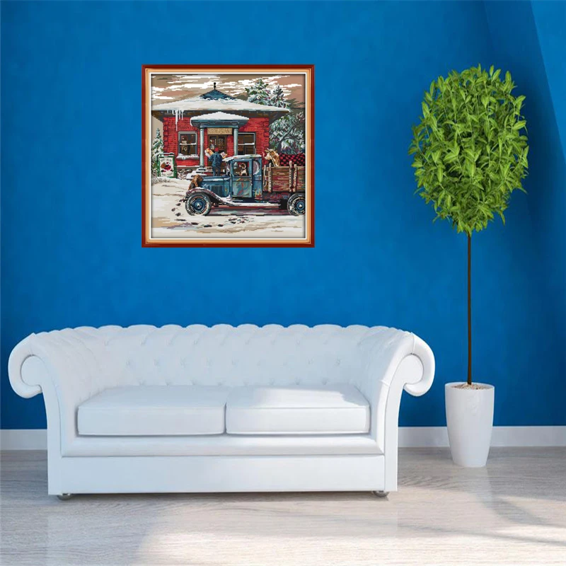 NKF Рождество почтовое отделение пейзаж узор вышивка крестиком наборы для