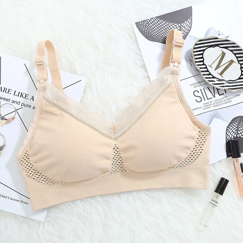 Дышащий спортивный бюстгальтер для кормящих мам беременных женщин кружевные