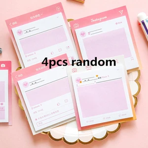4pcs random 1 шт./4 шт., креативные розовые серии, заметки для заметок, заметки для заметок, закладки для блокнота, подарочные канцелярские принадлежности для офиса, школы - Цвет: 4pcs random