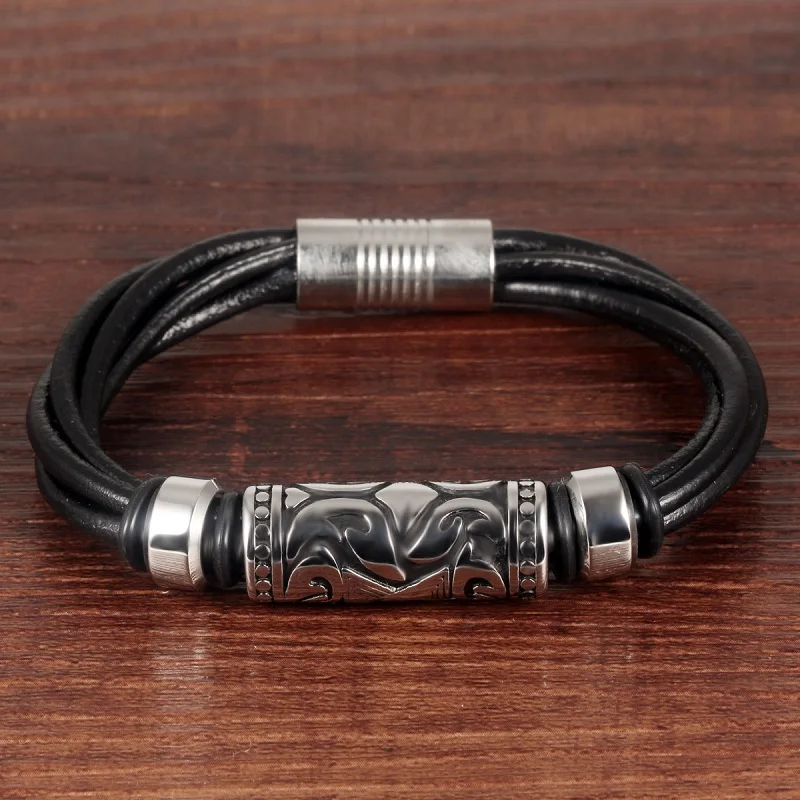 Модный мужской браслет MOZO из нержавеющей стали с магнитной застежкой скрученный