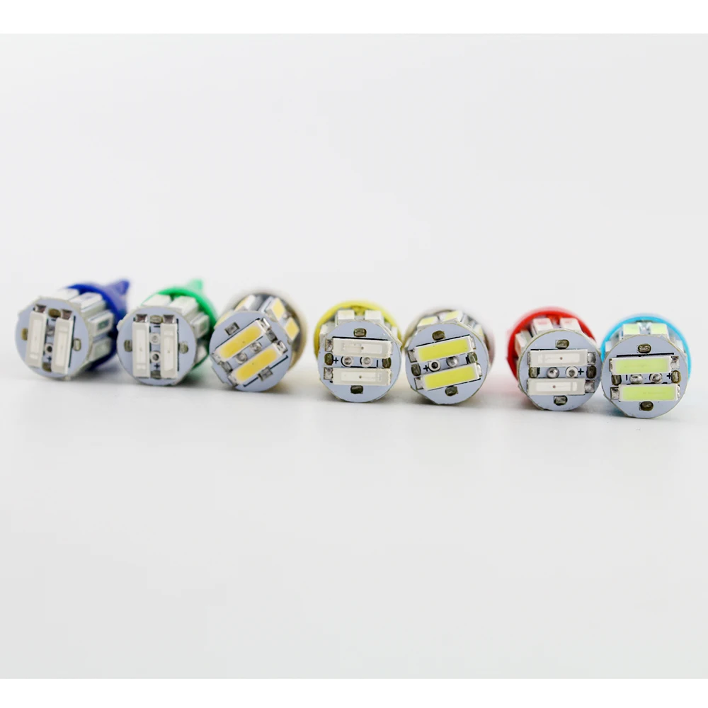 Супер яркий! 300 шт./партия T10 7014 10 SMD W5W 10Led автомобильные дверные огни 12 в 7000K приборные лампы белые Автомобильные светодиодные лампочки