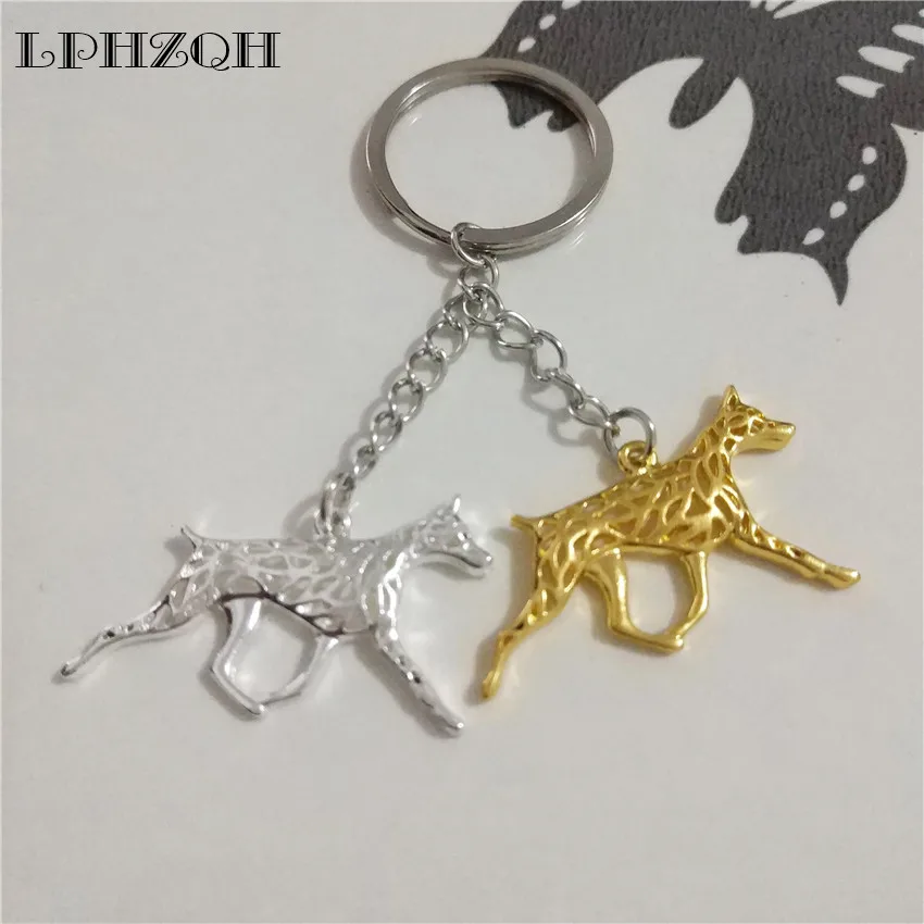 LPHZQH Мода бохо шик собака добермана брелок для ключей автомобиля Женская сумочка
