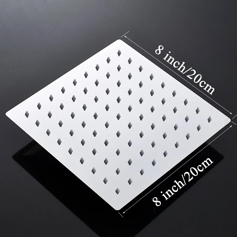Chrome 8 inch Square Uythner Насадки для душа 6/8/10/12 дюймов Роскошные ультратонкие квадратная ливневая Насадки для душа Нержавеющая сталь Chrome Аксессуары для ванной раковины - Цвет: Chrome 8 inch Square