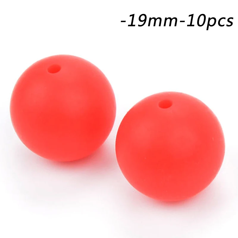 scarlet red LOFCA силиконовые бусины 19 мм круглой формы 10 шт./лот прорезывание зубов цепочки и ожерелья пищевой для мам Уход DIY Ювелирные изделия Детские Прорезыватели аксессуары - Цвет: scarlet red