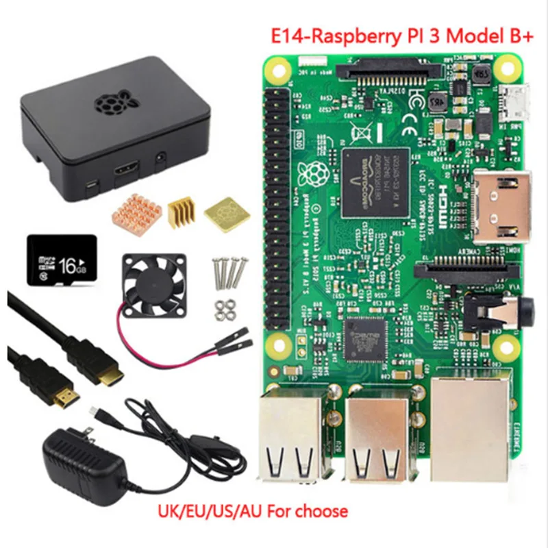 Aokin Element 14/RS Raspberry Pi 3 Model B+/Модель B материнская плата с Wi-Fi и Bluetooth Raspberry Pi компьютерная плата - Комплект: Комплект 6