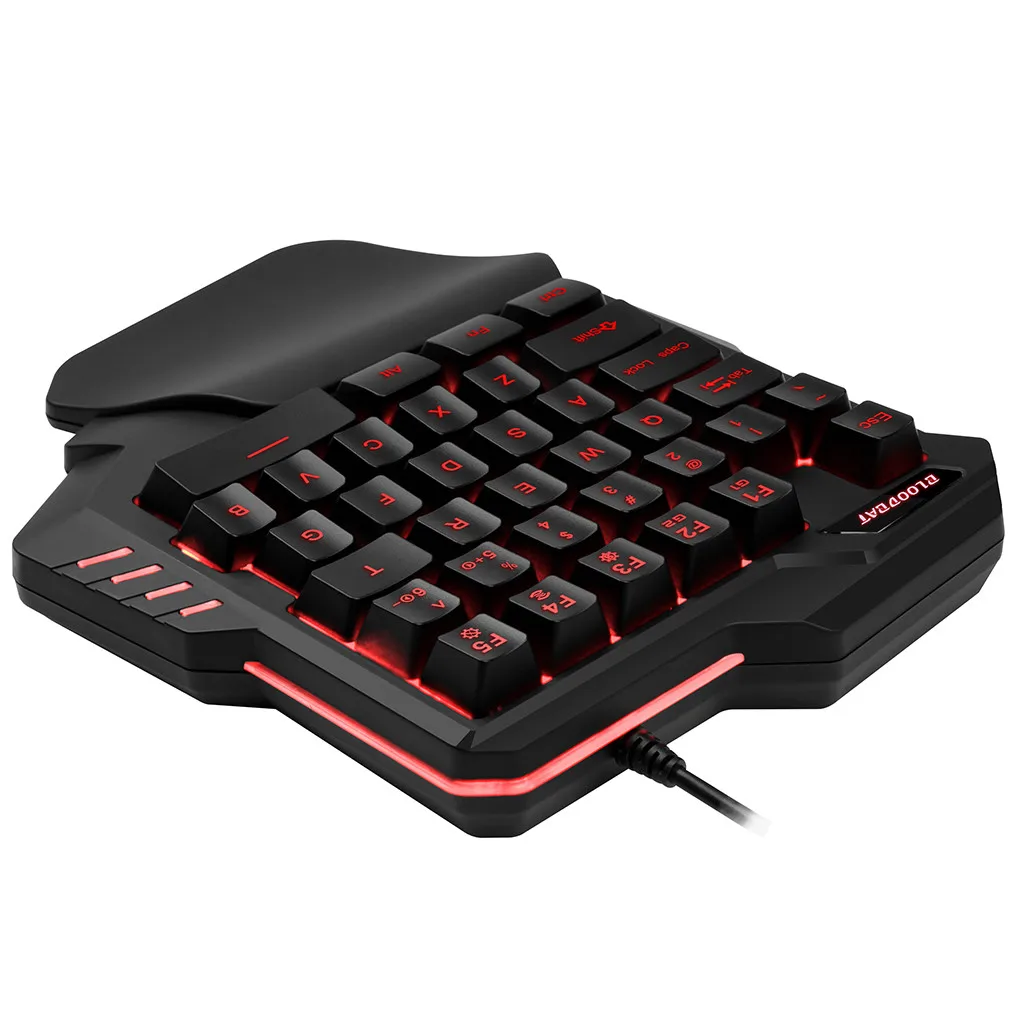 Проводная игровая клавиатура с RGB подсветкой 35 клавиш эргономичная для одной