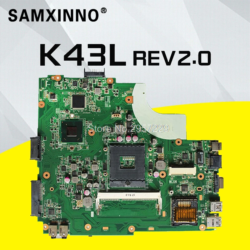 Материнская плата K43L Rev: 2 0 DDR3 HM65 для For Asus X44H X84H K84L K43LY материнская ноутбука тест на
