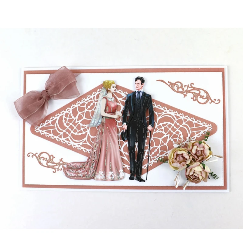 Жених и невеста металлический Трафаретный вырубной штамп Трафареты набор сделай