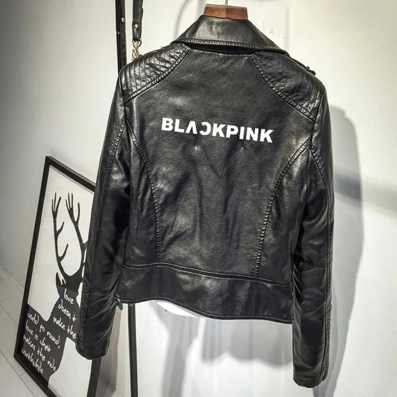 Kpop BLACKPINK корейские зауженные кожаные куртки хорошего качества Женская мода уличная куртка Новая мода короткая куртка одежда