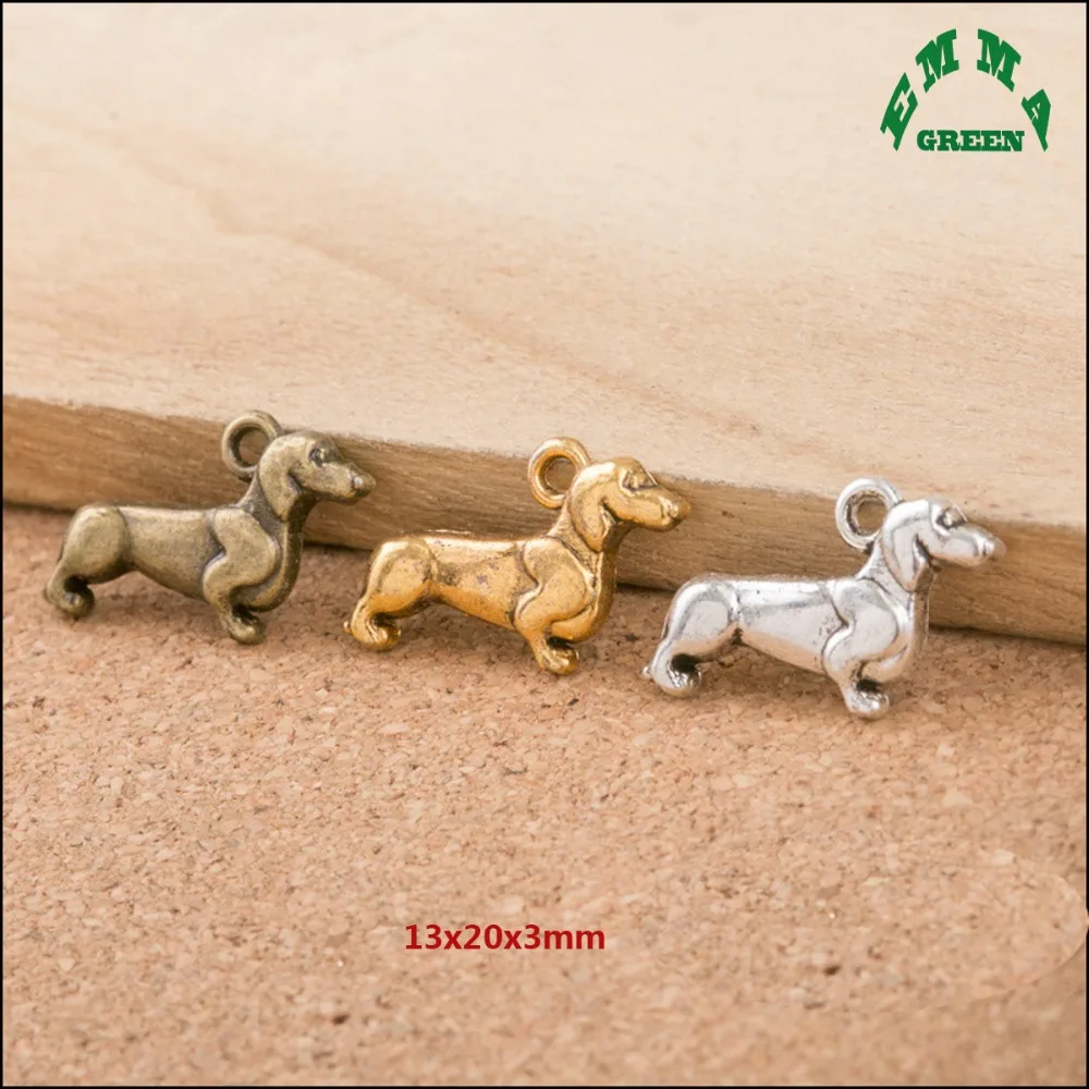 

2017 Mini Order Various Design 3D Animal Poodle Puppy Dog Huntaway Shepherd Dachshund Collie Charm Pendant DIY Jewelry Finding