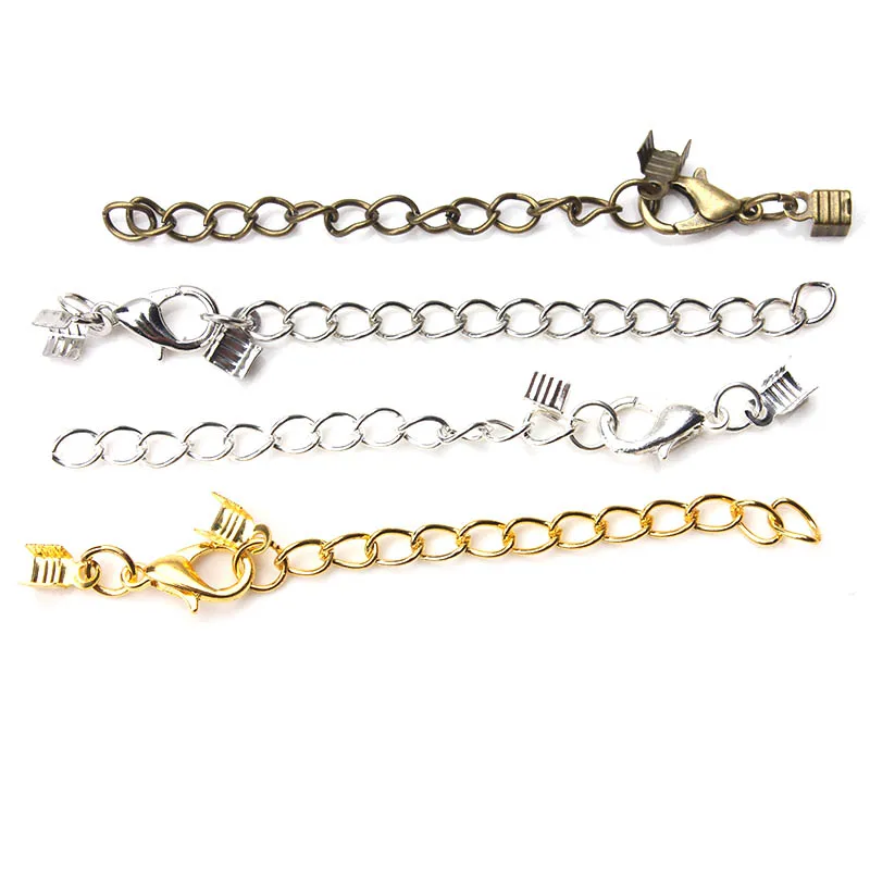 10 шт./лот модный сплавный шнур торцевые колпачки зажимы шнура удлинитель цепи для
