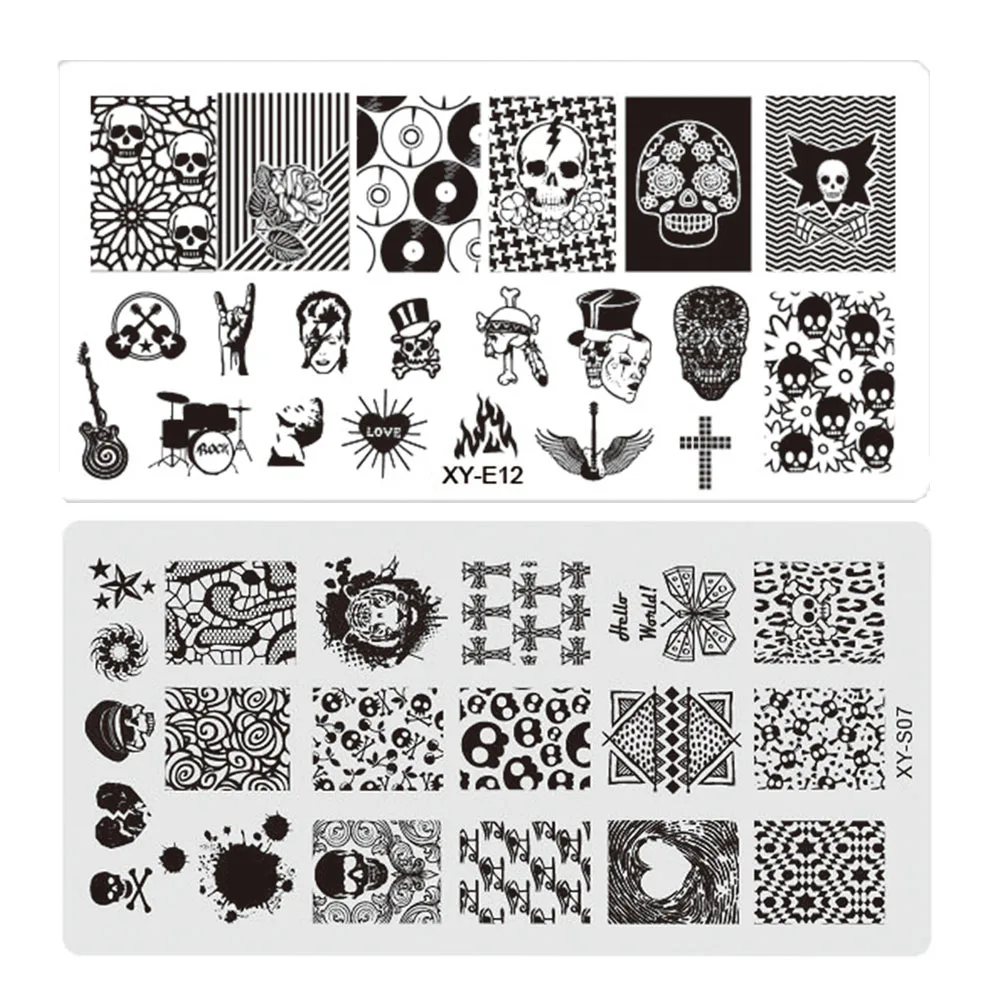 1pcs Halloween Nail Stamping Templates Spider Skull Image Plates For Nails Fashion Manicure Decorations Tools TRXYS/XYE|Шаблоны для