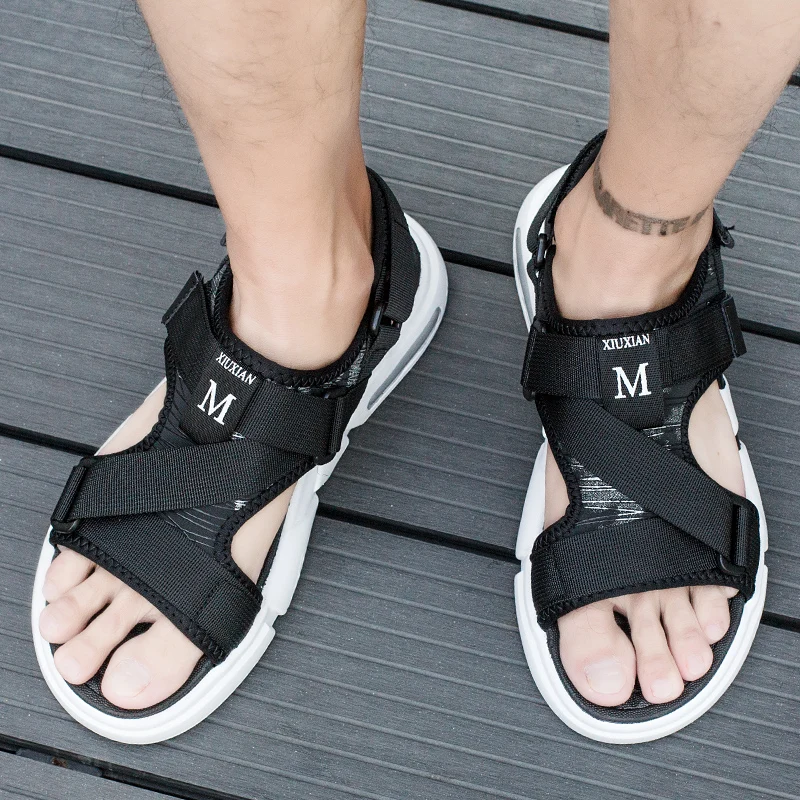 Новинка Мужские сандалии летние босоножки Удобные пляжные шлепанцы Мужская