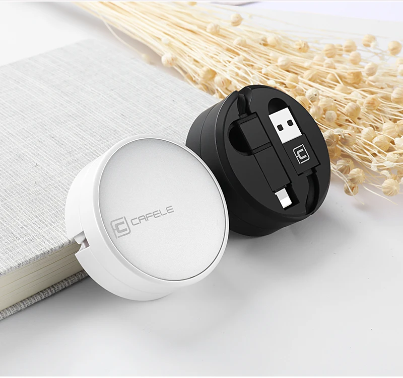 Cafele, 2 в 1, Выдвижной USB кабель, 8 Pin, Micro USB кабель, 130 см, цинковый сплав, кабель USB для синхронизации данных, для iPhone X, Xs, 8, 7, Xiaomi, huawei