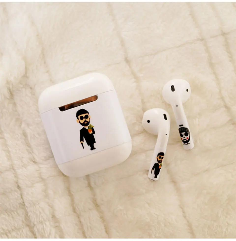 Крутая мультяшная наклейка для Apple, аксессуары для airpods, съемный чехол, анти-потеря, защитный силиконовый чехол, украшение для наушников