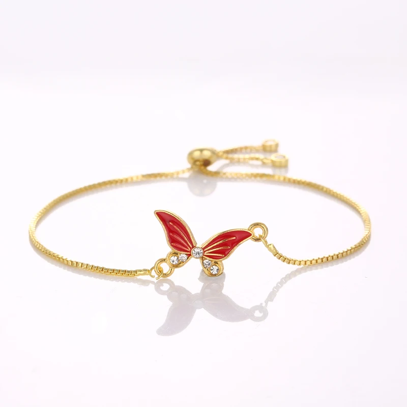 Summer Fashion Glamour Gold Bracelet Black White Red Pink Butterfly Adjustable Lady Cute Animal Wholesale | Украшения и