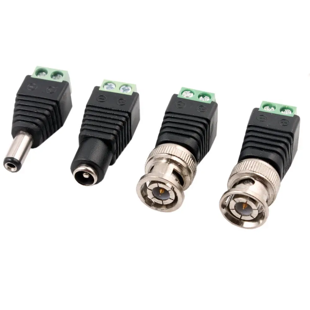 BNC DC штекер гнездо разъем Коаксиальный CAT5 видео балун адаптер для 3528 5050