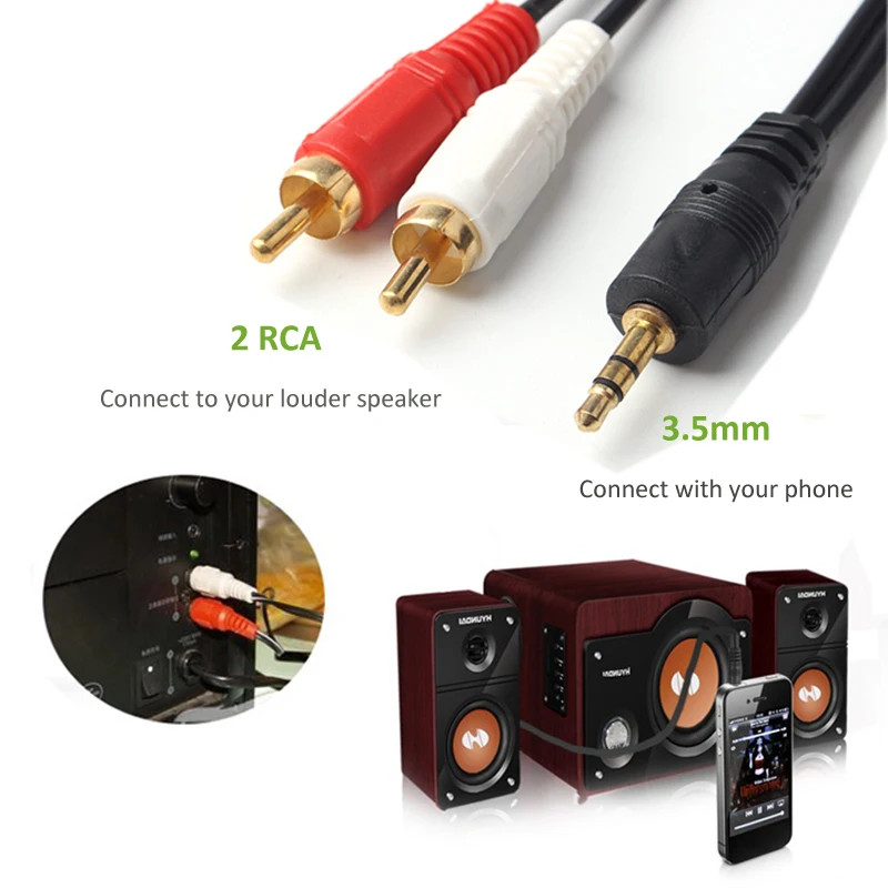 Коаксиальный аудиокабель ult best с разъемом 3 5 RCA штекер мм на 2RCA кабели AUX для Edifer
