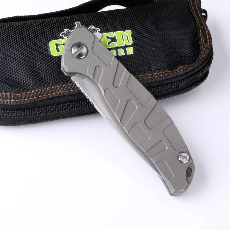 Складной нож GREEN THORN Flipper 95 M390 клинок с T-образной титановой ручкой походные