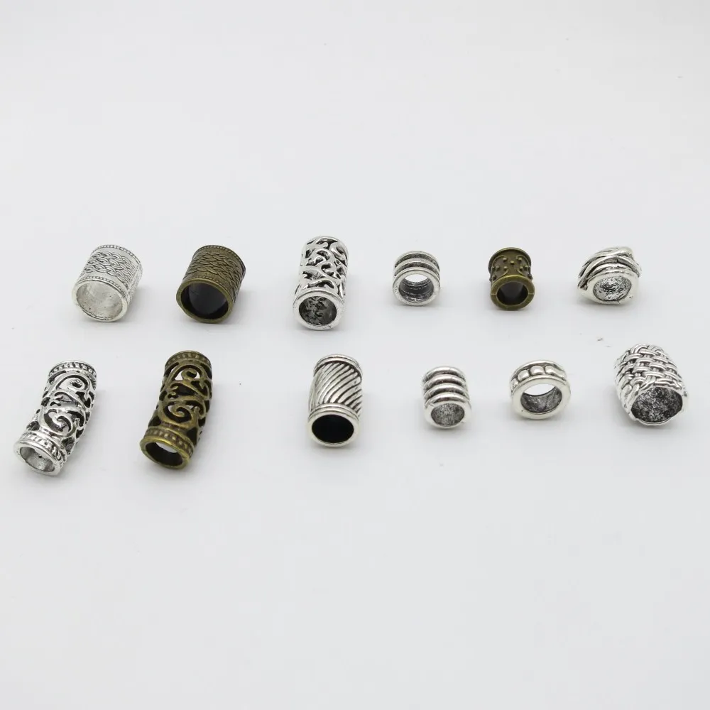 12 шт./лот смешанные Серебристые бронзовые косы для волос викингов бороды