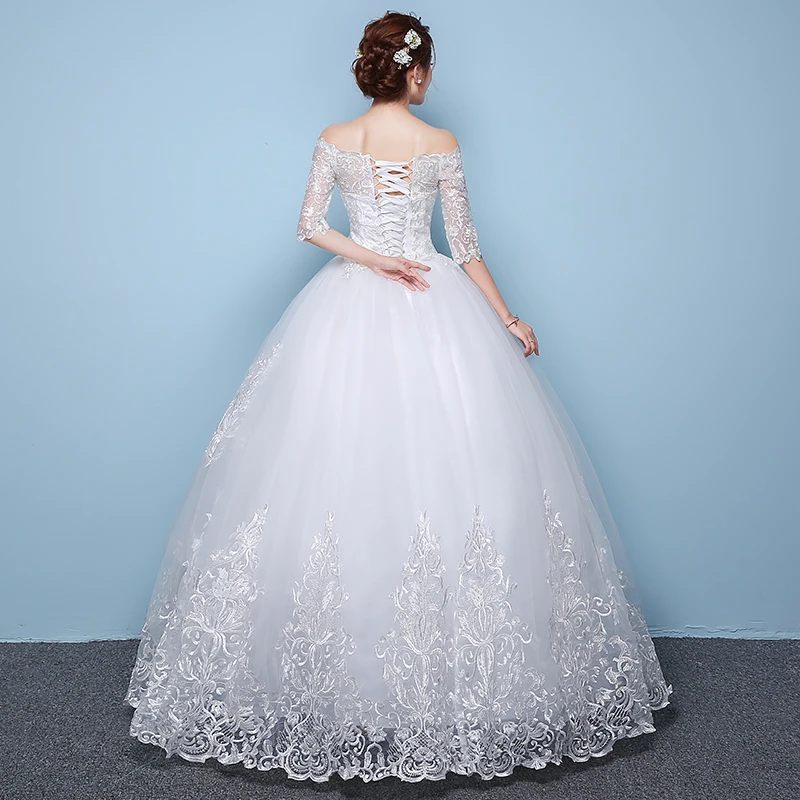 Кружевное бальное платье с коротким рукавом свадебное принцессы открытыми