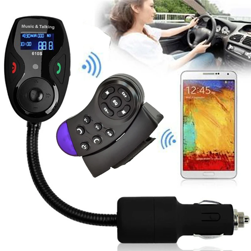 Громкой связи Bluetooth жк дисплей автомобиль комплект mp3 плеер беспроводная fm