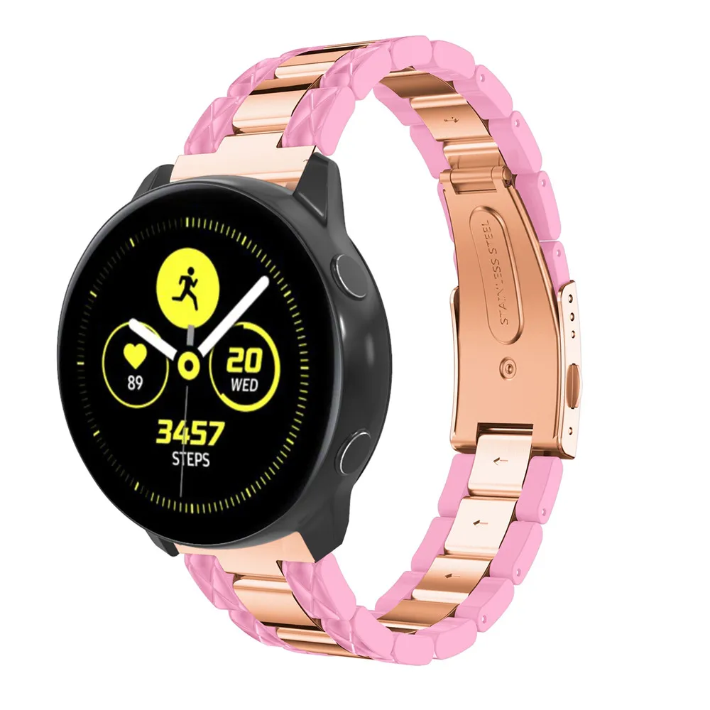 Цельный металлический ремешок из нержавеющей стали для Galaxy Watch Active Watch Smartwatch 20 мм ремешок для samsung Galaxy Active унисекс