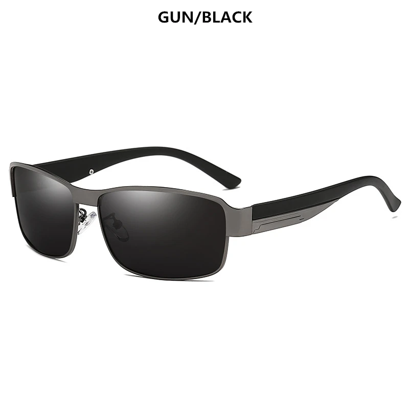 Gun Black Брендовые поляризационные солнцезащитные очки мужские модные Защитные солнцезащитные очки с аксессуарами унисекс для вождения oculos de sol 8485 - Цвет линз: Gun Black