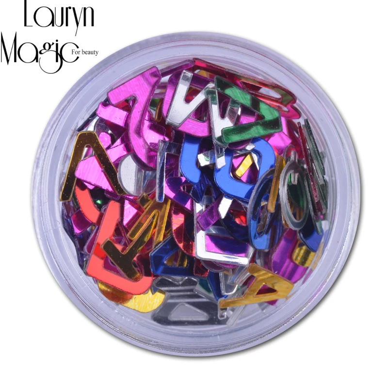 1 шт. алфавит блестки буквы наконечники для самостоятельного украшения ногтей