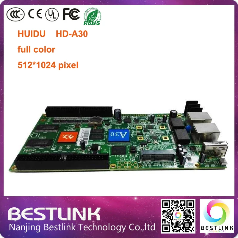 Huidu 512*1024 пикселей RGB LED карты контроллера hd-A30 asychronous полноцветный светодиодный