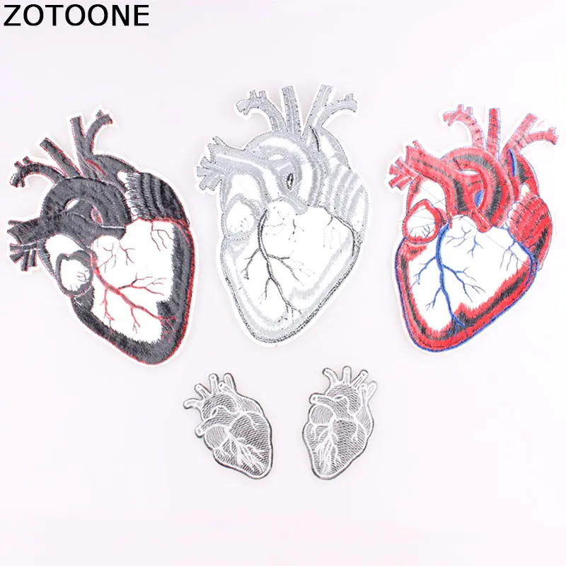 ZOTOONE 5PCS/Lot Big Heart Embroidered Patches for Clothing Punk Biker Rock Iron on Motorcycle Jacket Back Jeans Bags A | Дом и сад