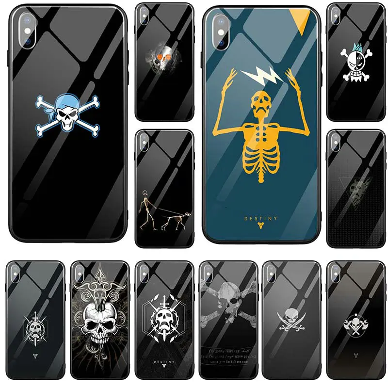 Горячие судьба Raid эмблема череп закаленное Стекло ПК ТПУ случаи мобильного