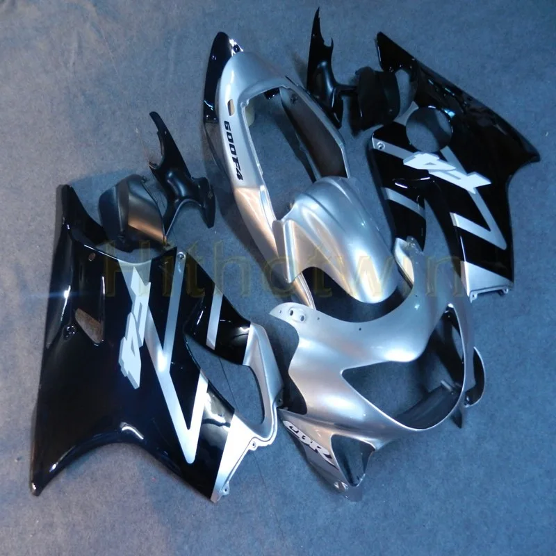 

Custom motorcycle cowl for CBR600F4 1999-2000 silver black CBR 600 F4 99 00 ABS Fairing body kit+Bolts+Injection mold