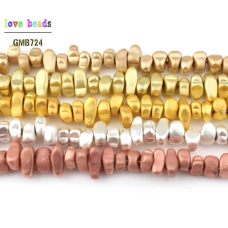 Натуральный Матовый камень розовое золото серебро гематит бусины разной формы