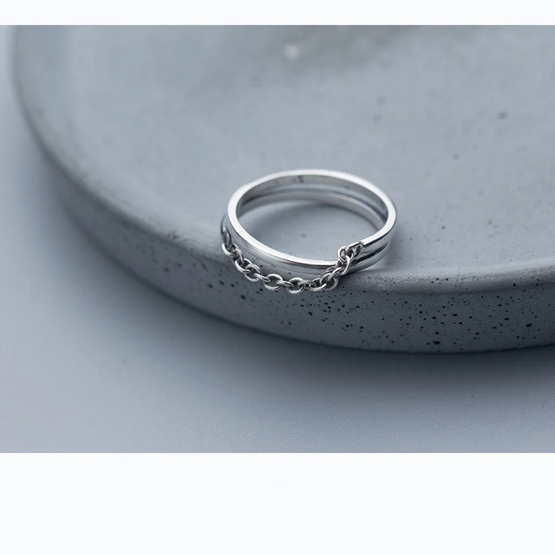 Романтическое 925 пробы Серебряное Двухслойное Открытое кольцо с замком вашей