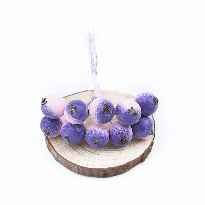 8 10pcs Christmas decorative flowers wreaths Handmade home decor accessories scrapbooking Cherry diy gifts box artificial plants - Цвет: 8