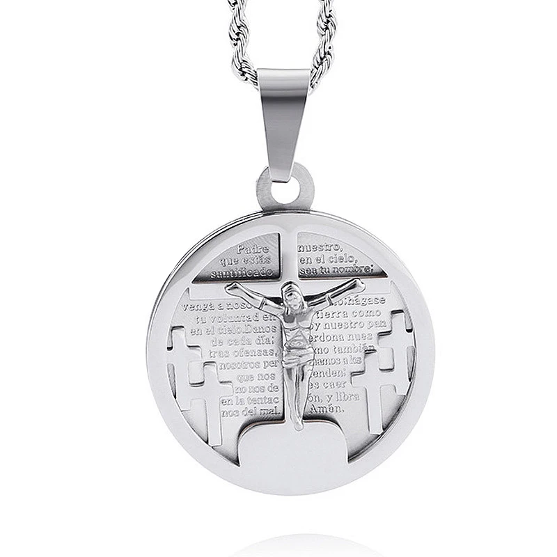 Классический Иисус медаль ожерелье многослойная золотая цепь из нержавеющей