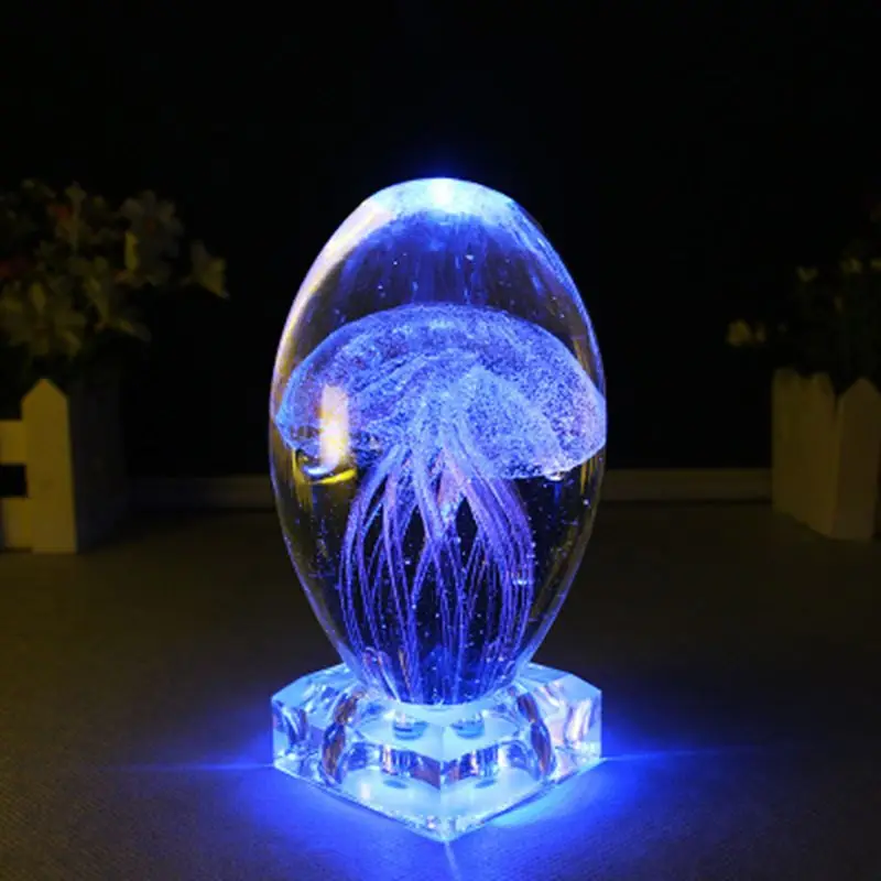 

Jellyfish Crystal Table Lamp 3D LED Night Light With Light Base Magical Colors