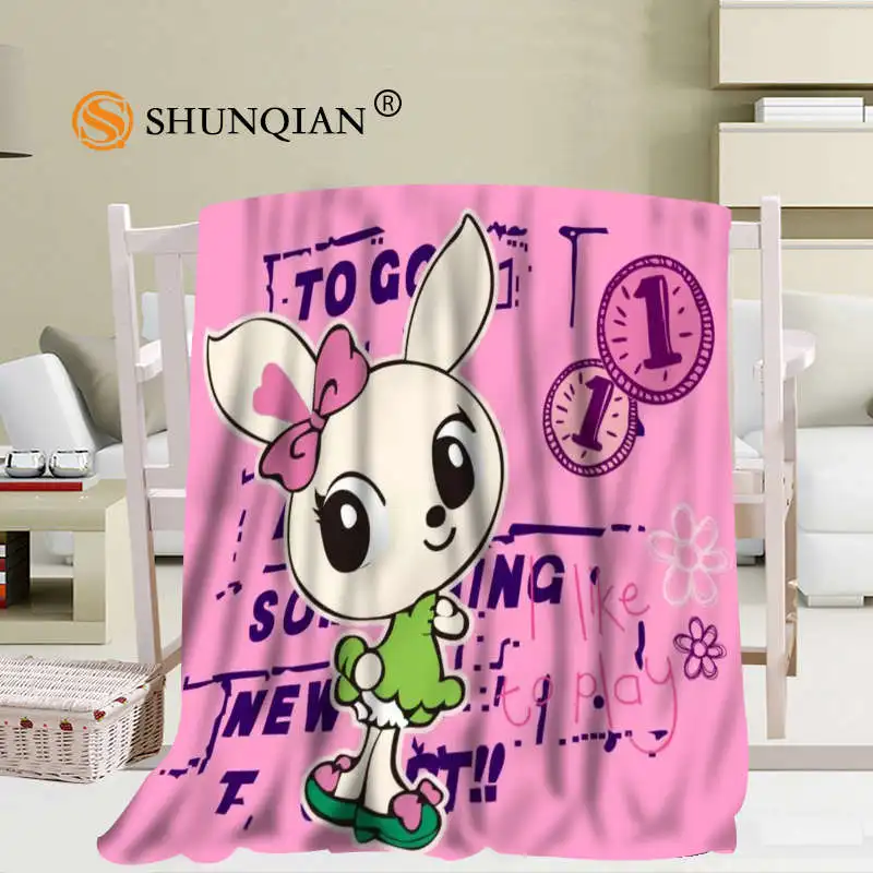 Custom Art Cartoon Rabbit Blanket Soft DIY Picture Decoration Bedroom Size 56x80Inch 50X60Inch 40X50Inch A7.10 | Дом и сад