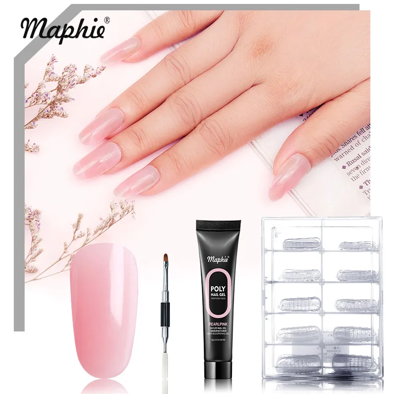 Maphie, 15 г, прозрачный удлиняющий УФ-гель для ногтей, розовый цвет, светодиодный Гель-лак для ногтей DIY, Полупостоянный гель для ногтей - Цвет: 002 3PCS SET