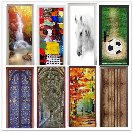 3D наклейка на дверь настенная обои самоклеющиеся ПВХ съемный водонепроницаемый