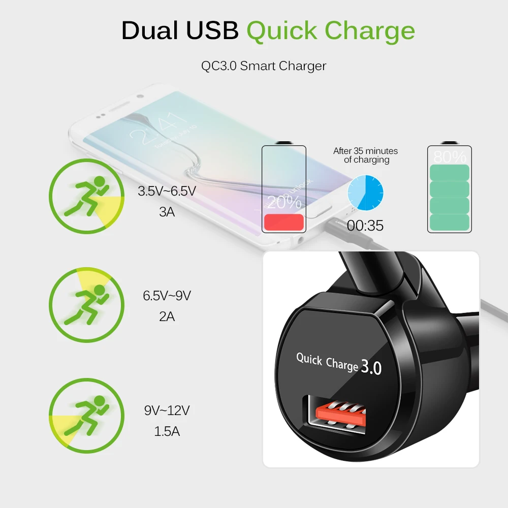Bluetooth fm передатчик с быстрой зарядкой 3 0 Автомобильное зарядное устройство