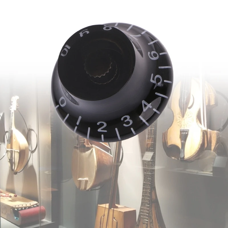 

OOTDTY Black Top Hat Speed Control Knob Numerals for LP Electric Guitar string adjuster